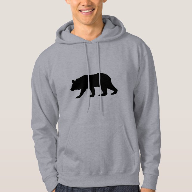 Svart björnSilhouette Hoodie (Framsida)