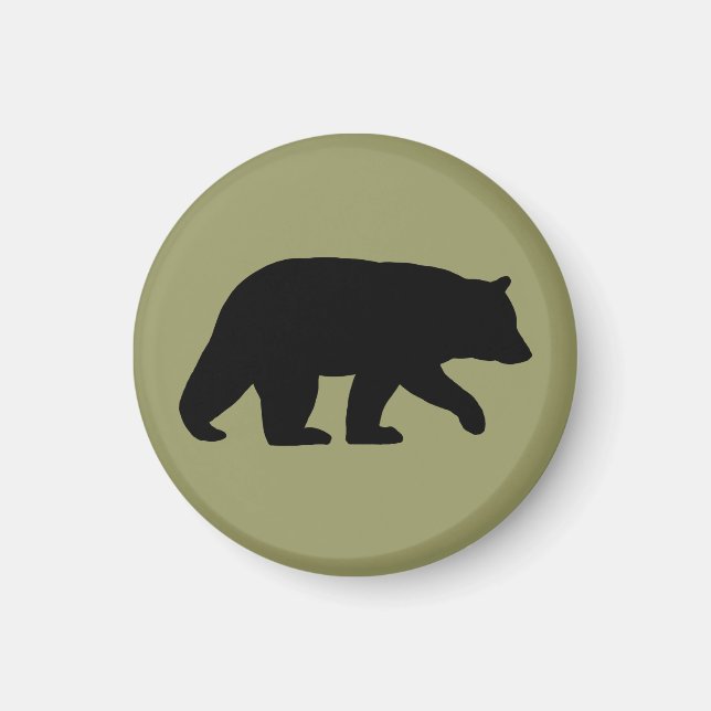 Svart björnsilhuett magnet (Framsidan)