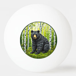 🐻 Svart Björnskog Glöd ❄️ Björkskogslandskap Pingisboll