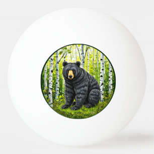 🐻 Svart Björnskog Glöd ❄️ Björkskogslandskap Pingisboll