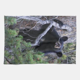 svart björnunge kökshandduk