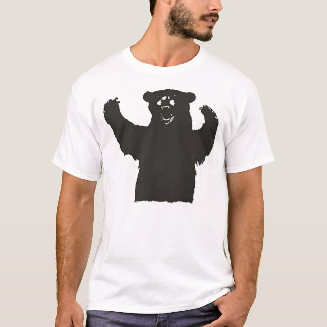 Svart björnutslagsplats tee shirt (Framsida)