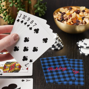 Svart blå bockad Buffalo Mönster Anpassa Casinokort