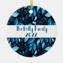 Svart & Blå Botanisk Personlig Prydnad