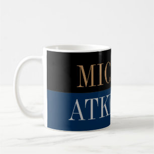Svart blå fetstil, Trendig Snyggt ditt namn Kaffemugg