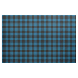 Svart blå Gingham Checks Tartan Squares Mönster Tyg