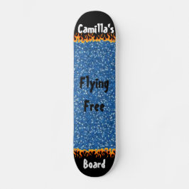 Svart Blå Glitter Bakgrund Cool Anpassad Mini Skateboard Bräda 18,5 Cm