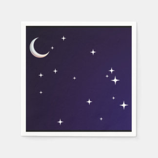 Svart & Blå Gradient Natt-tema Servett