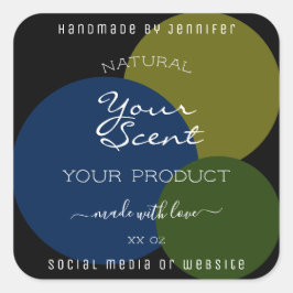 Svart blå Grönt med moderna produktförpackningseti Fyrkantigt Klistermärke