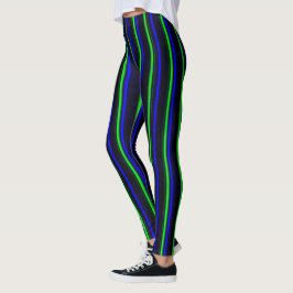 Svart blå Grönt Rand Leggings