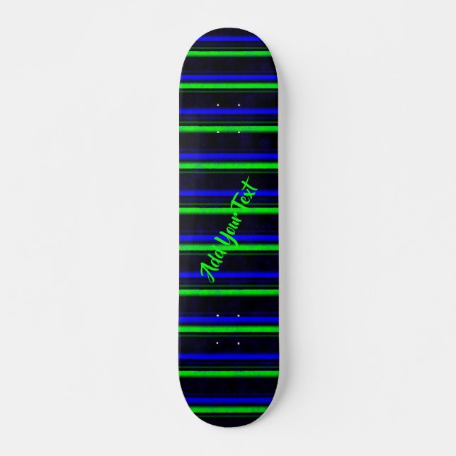 Svart blå Grönt Rand Mini Skateboard Bräda 18,5 Cm (Framsida)