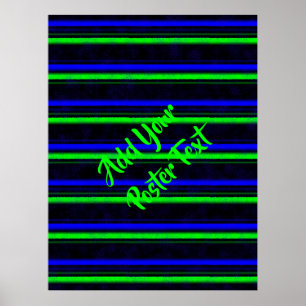 Svart blå Grönt Rand Poster