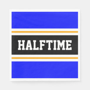 Svart, blå Gult, vit HALFTIME Rand Pappersservett