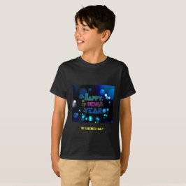 Svart & Blå Midnatt Glöd Neon Nyår T Shirt