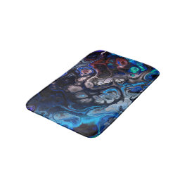 Svart, blå och burgundös slips marmor mönster badrumsmatta