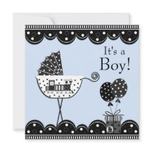 Svart Blå Tåg Babypojke Bebis Shower