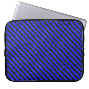 Svart blå tunn diagonal Rand Laptop Sleeve