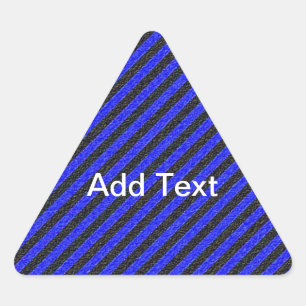 Svart blå tunn diagonal Rand Triangelformat Klistermärke