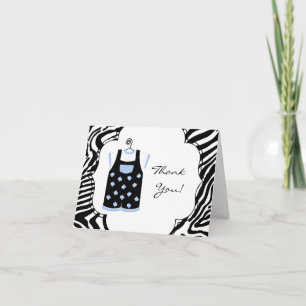 Svart Blå Zebra Baby Pojke Shower Tack Kort