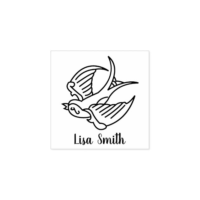 Svart Bläck-eget namn Namnteckning Tatto för träut Stämpel (Tryck)