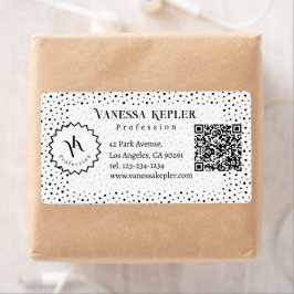Svart bläck Polka prick Monogram Minimalistisk Mod Fraktsedel