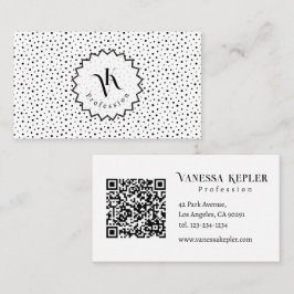 Svart bläck Prickig monogram Minimalistisk Modern. Visitkort
