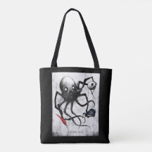 Svart bläckiga ben pressar bläckfisk Totebag