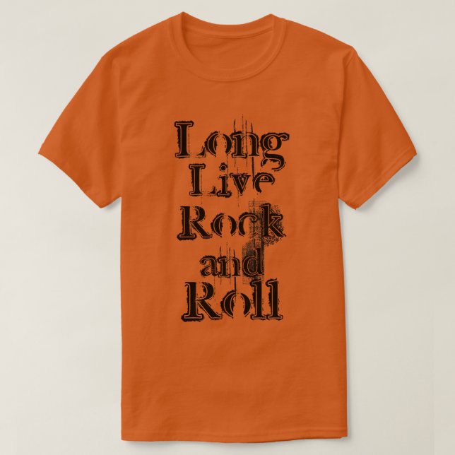 Svart bläckstråletext för långt levande Rock and r T Shirt (Design framsida)