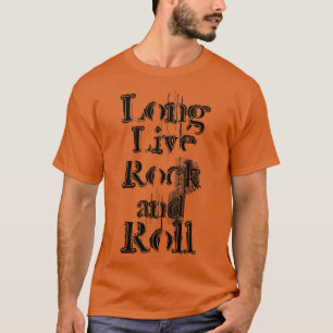 Svart bläckstråletext för långt levande Rock and r T Shirt