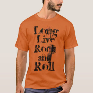 Svart bläckstråletext för långt levande Rock and r T Shirt