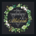 SVART BLADKRANS STJÄRNA BAR MITZVAH VÄLKOMMEN POSTER<br><div class="desc">Om du behöver ytterligare anpassning eller andra matchande föremål,  vänligen kontakta mig på info@yellowfebstudio.com</div>