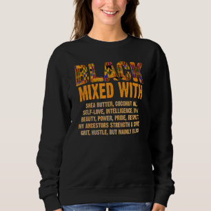 Svart blandad med Shea Butter Melanin Afro America T Shirt