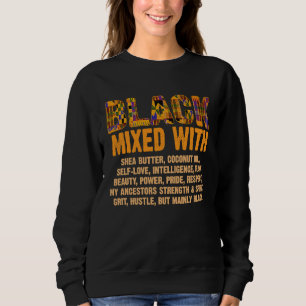 Svart blandad med Shea Butter Melanin Afro America T Shirt