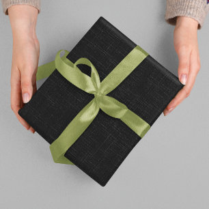 Svart Blank Beige Linne Ren Tygstruktur Presentpapper