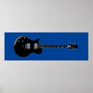 Svart blått plagg, elektrisk Guitar-utskrift Poster