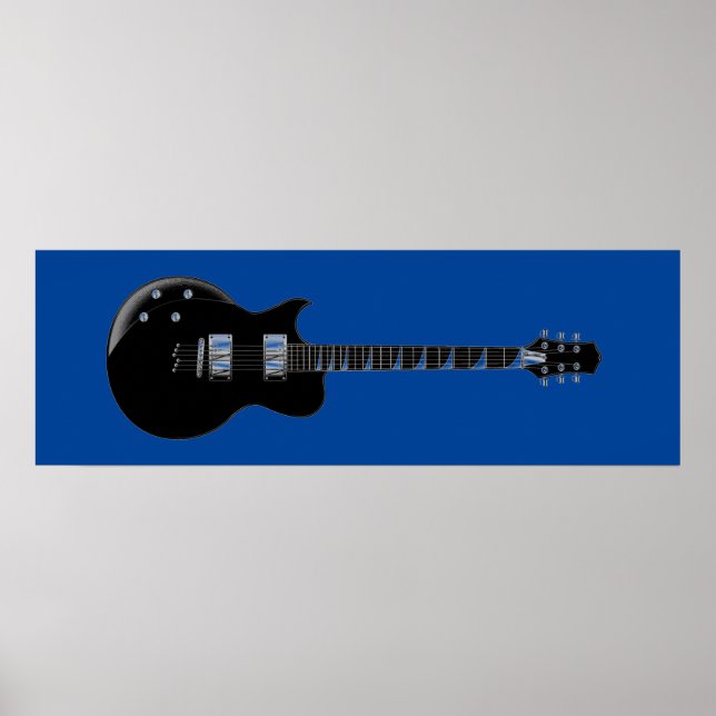 Svart blått plagg, elektrisk Guitar-utskrift Poster (Framsidan)