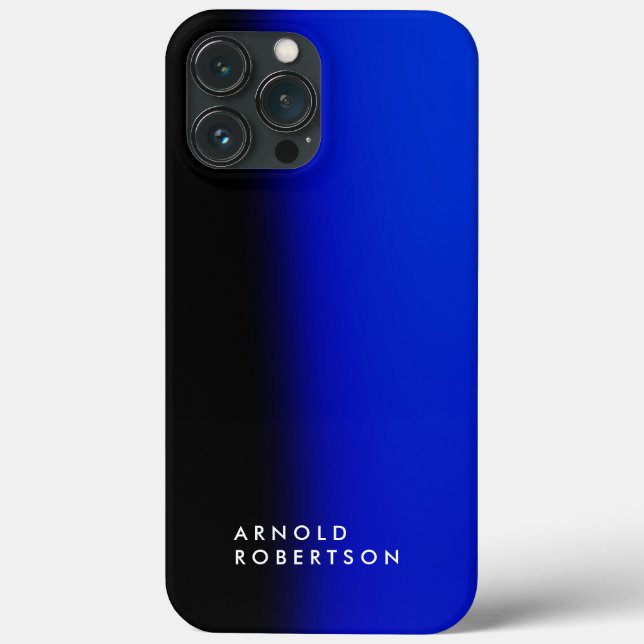 Svart blått Trendig Modern minimalist Lägg till di (Baksida)