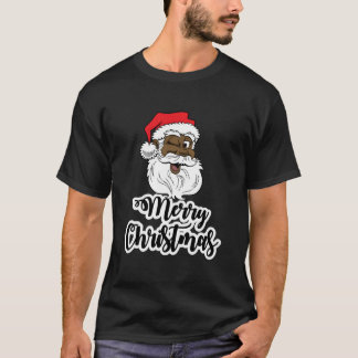 Svart blinkande tomte glad afrikansk-amerikansk to t shirt