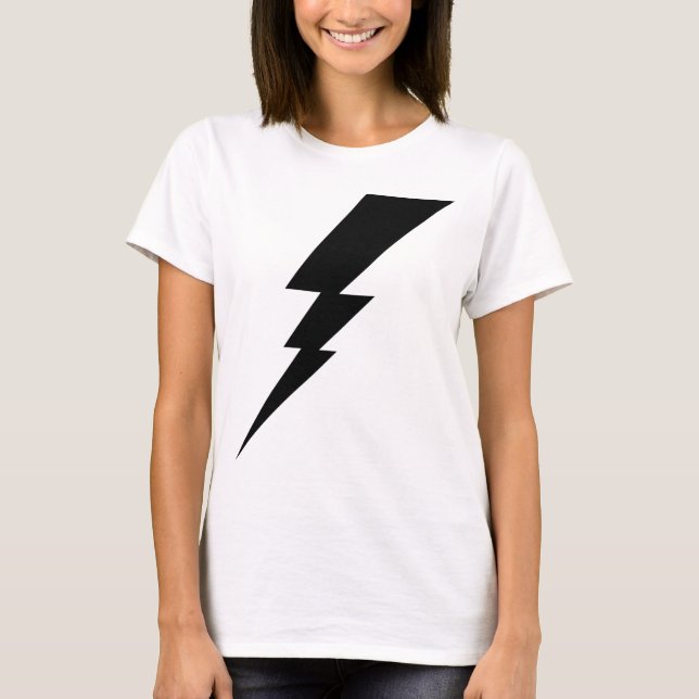 Svart blixtblixt Bult Kvinnor T Shirt (Framsida)