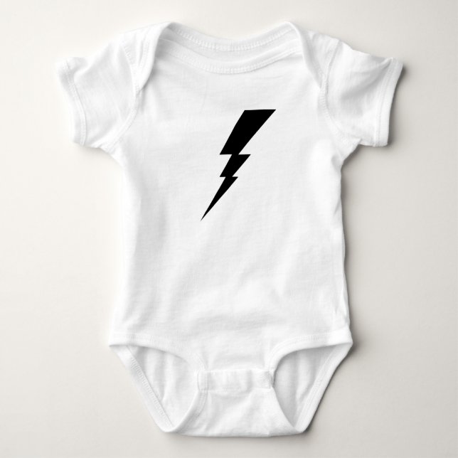 Svart blixtblixt Bult T Shirt (Framsida)