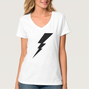 Svart blixtblixt Bult T Shirt