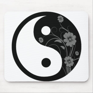 Svart blom- Yin Yang Musmatta