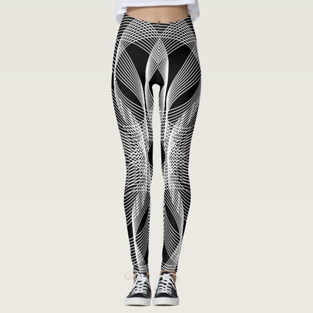 Svart blomma leggings (Framsida)