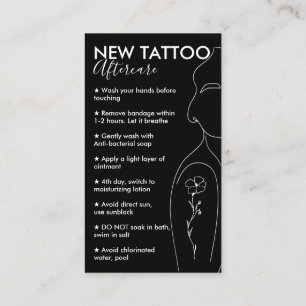 Svart blomma på tjejen Skoulder New Tattoo Eftervå Visitkort