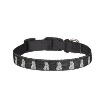Svart Blommig Grå Katt Mönster Husdjur Halsband