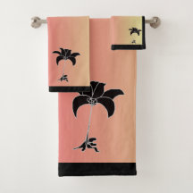 Svart Blommig Pastell Rosa Gul Gradient