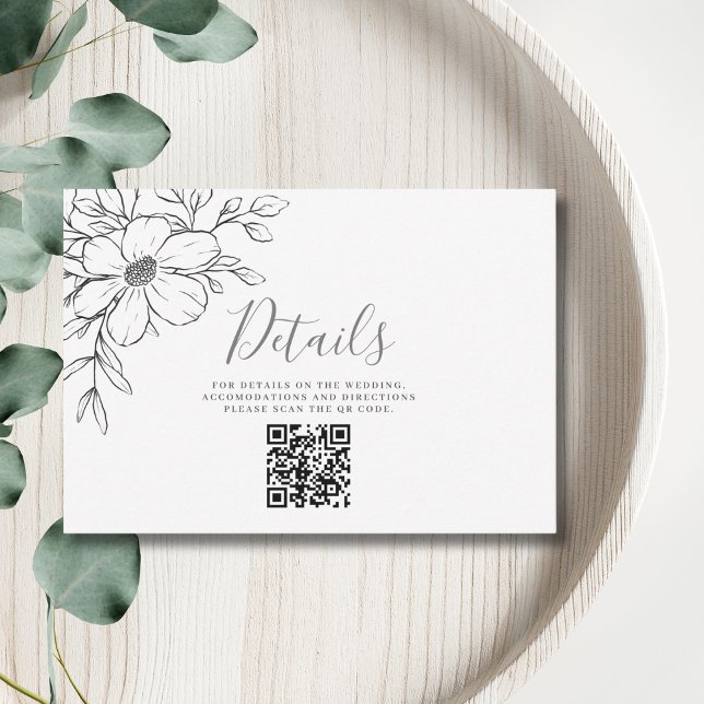 Svart Blommig QR-kod Detaljerad Bröllopsinkluderin (Skapare uppladdad)