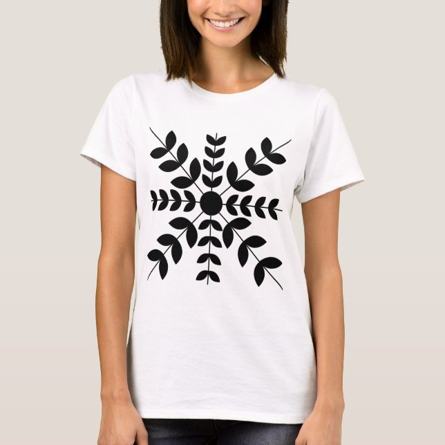 Svart Blommig T Shirt (Framsida)