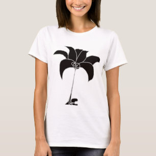 Svart Blommig Vit T Shirt