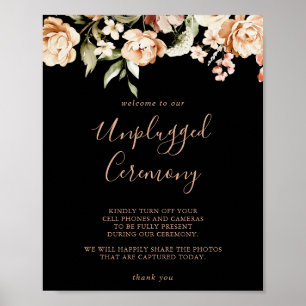 Svart Blommigt för formellt Royal - ej ansluten Ce Poster